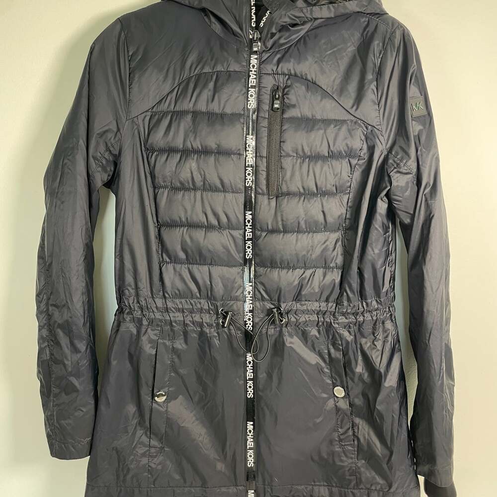 Michael Kors Women's Mixed Media Quilted Light Weight Anorak Jacket Sz S